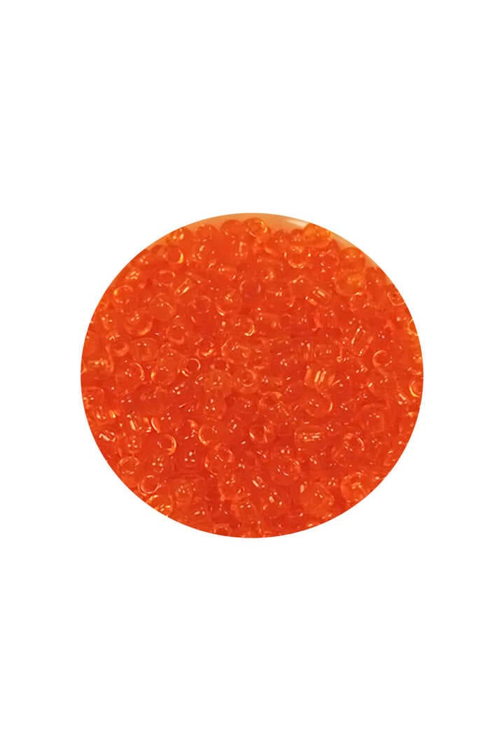 Dökme Cam Kum Boncuk (11/0) 2 mm - 60 Gram -  Şeffaf Turuncu - BNC051