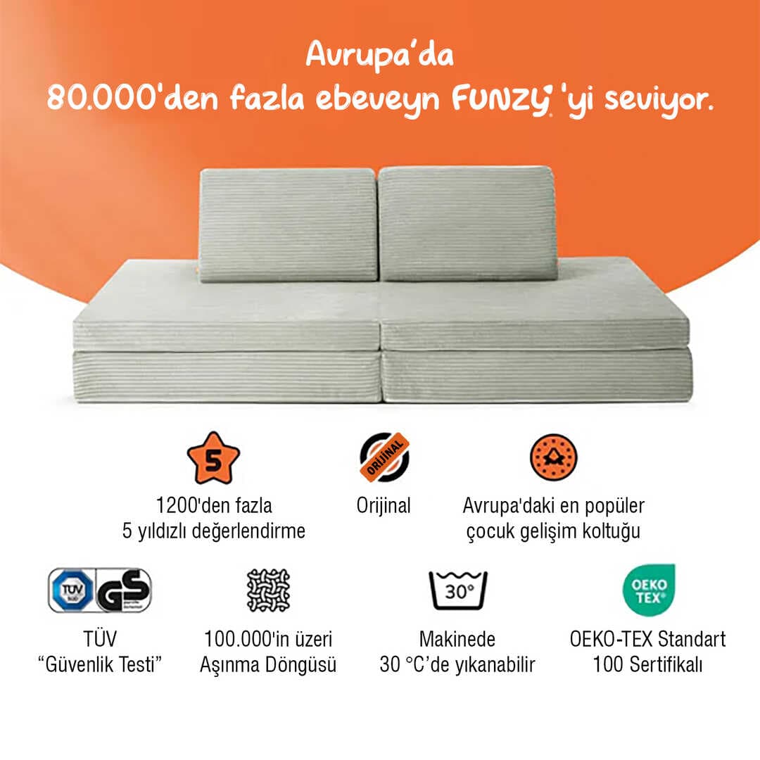 FUNZY Mini Funzy Oyun Parkuru çocuk Kanepesi seti Modüler, Yaratıcı, Yer Tasarruflu & Oeko Teks 100