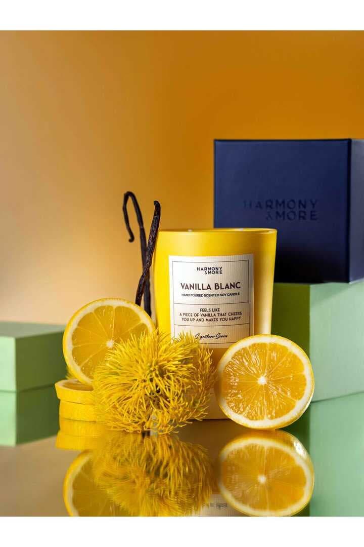 Vanilya ve Limon Kokulu Mum, Hediyelik Mum, Kokulu Mum, 300 Gr.
