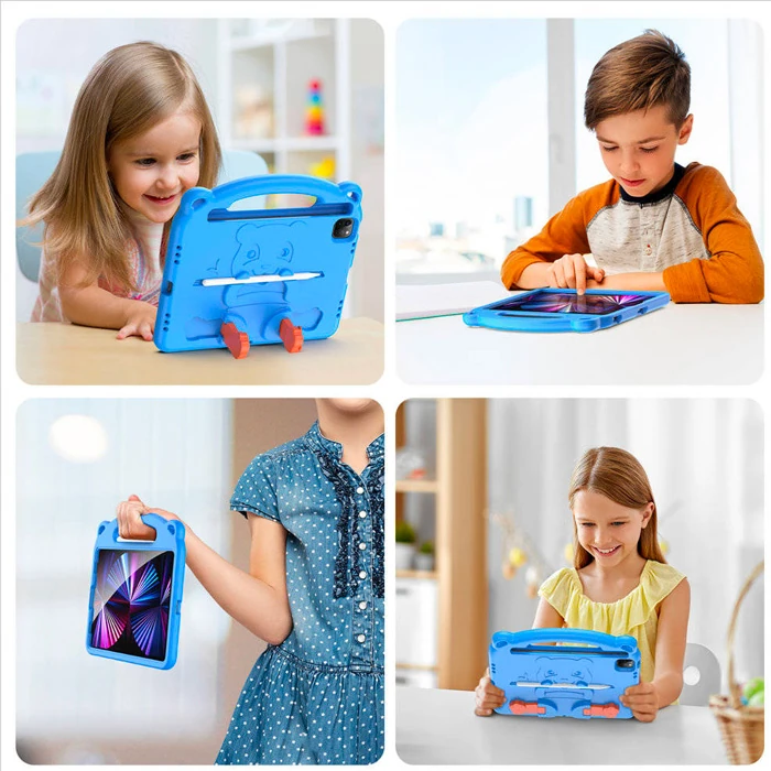 Dux Ducis Panda iPad Pro 11 (2018/2020/2021) iPad Air 4-5 Kılıf Çocuk Shockproof Standlı Taşınabilir-(5775)