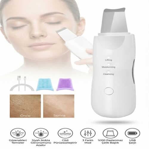 ULTRASONIC SİYAH NOKTA  AKNE SPATULA ŞARJLI CİLT TEMİZLEYİCİ