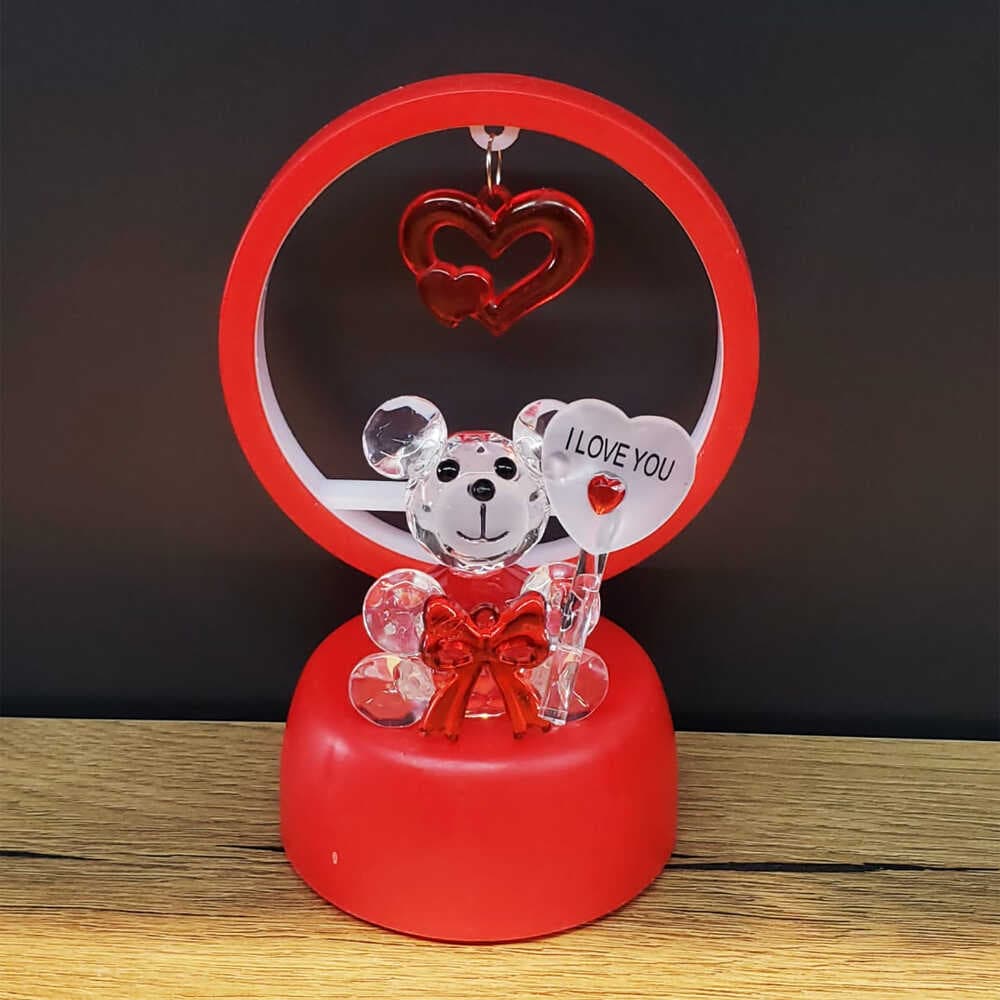 Işıklı Kırmızı I Love You Ayıcık