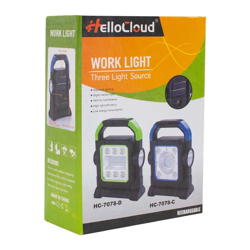 3 ÇALIŞMA MODLU COB LEDLİ SOLAR TAŞINABİLİR ŞARJLI SOLAR LAMBA (4767)