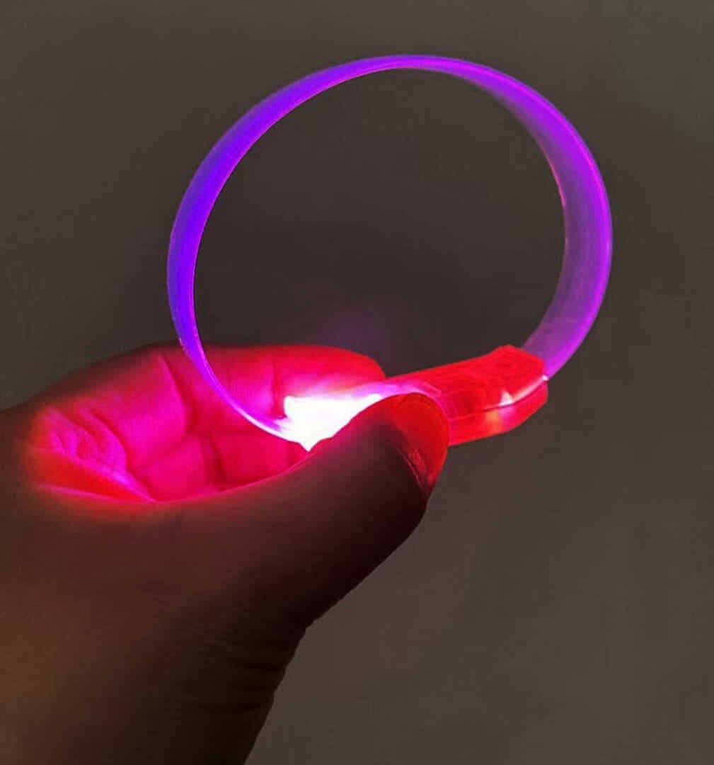 3 Modlu Pilli LED Işıklı Esnek Parti Bilekliği Pembe (5430)