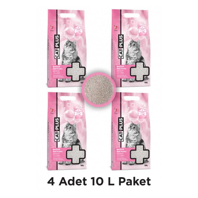 CatPlus Bebek Pudralı Kedi Kumu 10 Lt x 4 Adet