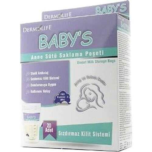 Dermolife Baby's Anne Sütü Saklama Poşeti 20'li
