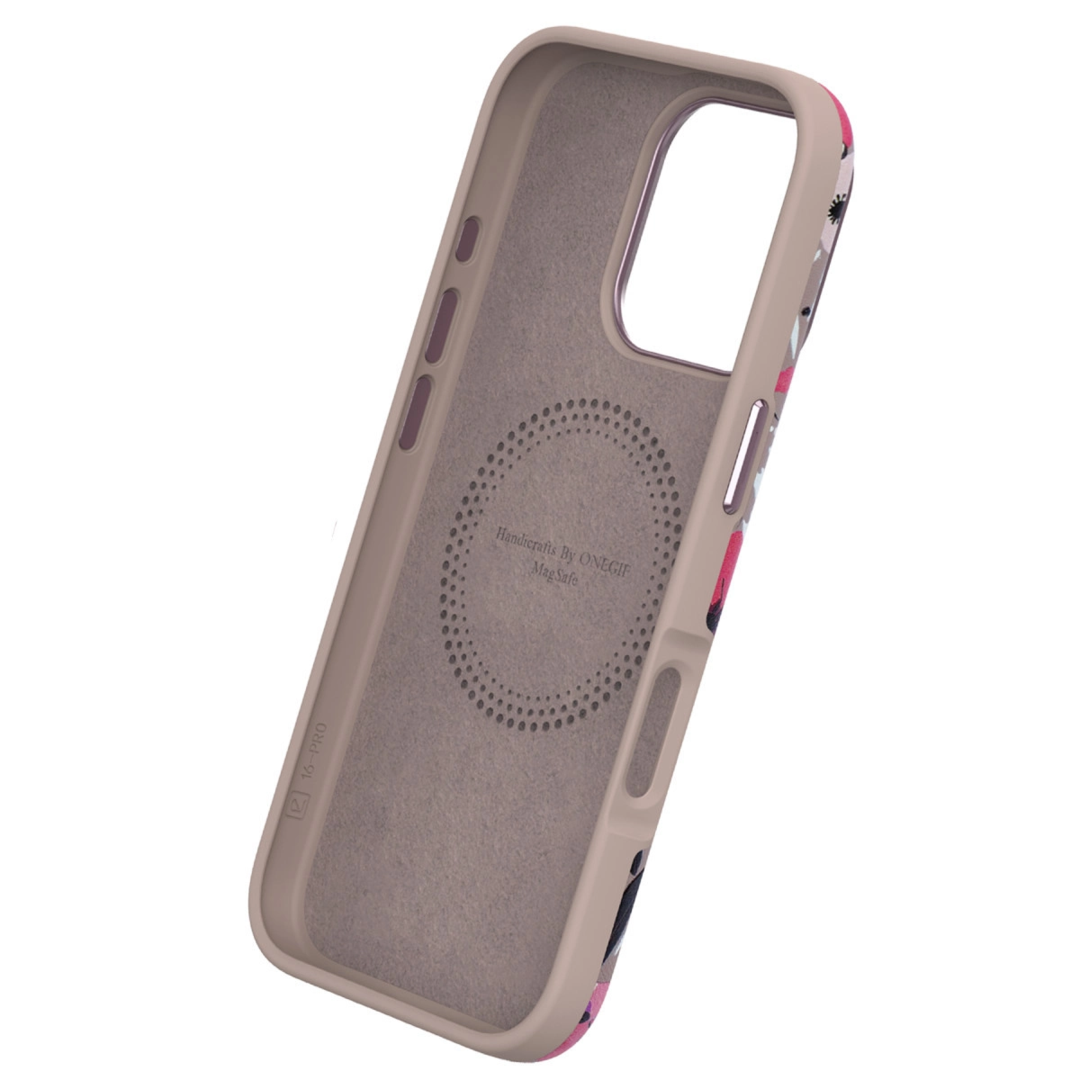 Onegif Apple İphone 15 Plus Flower Series Magsafe Kapak - Siyah