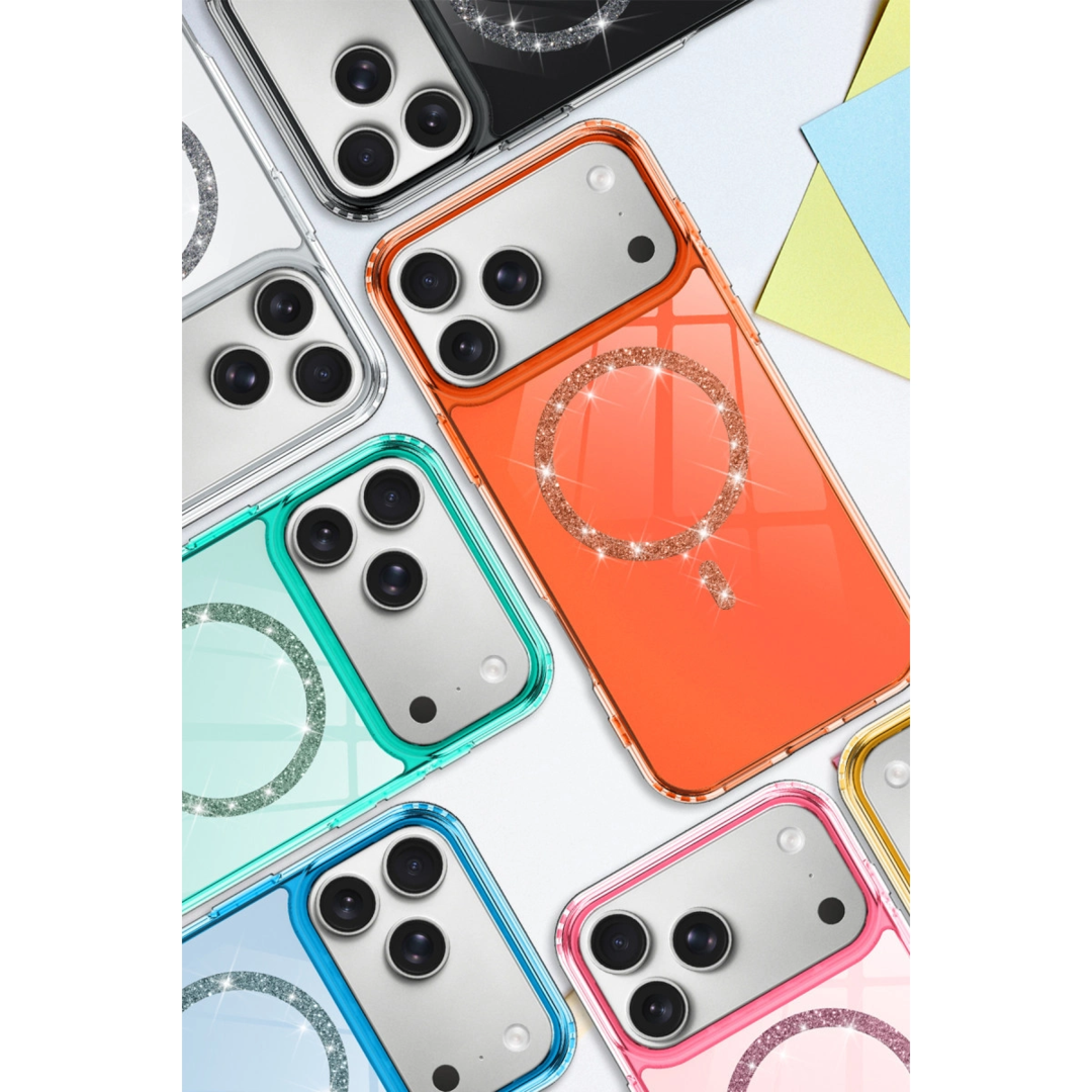 Apple İphone 17 Pro Max Live Diamond Magsafe Kapak - Şeffaf