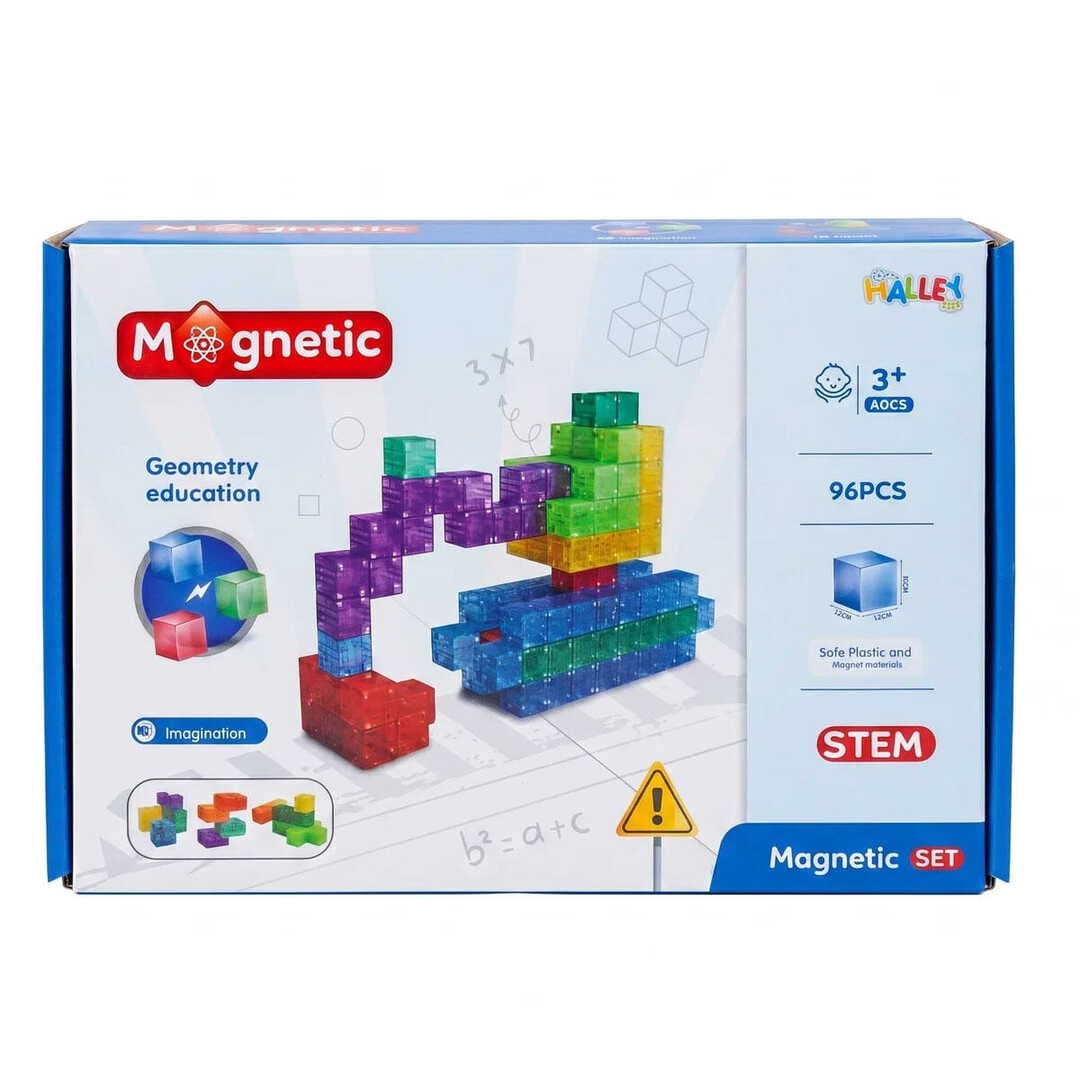 Magnet Küp Yapı Blok Seti 96 Parça Mini | Güçlü Mıknatıs ve Sınırsız Yaratıcılık | Çocuk ve Okul Öncesi Eğitim Grubu