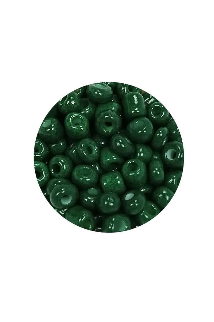 Dökme Cam Kum Boncuk Büyük Boy (6/0) 4 mm - 60 Gram - Koyu Yeşil - BNC140