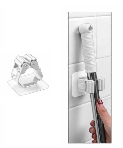 1 Adet Yapışkanlı Pratik Mop Tutucu Beyaz (5430)