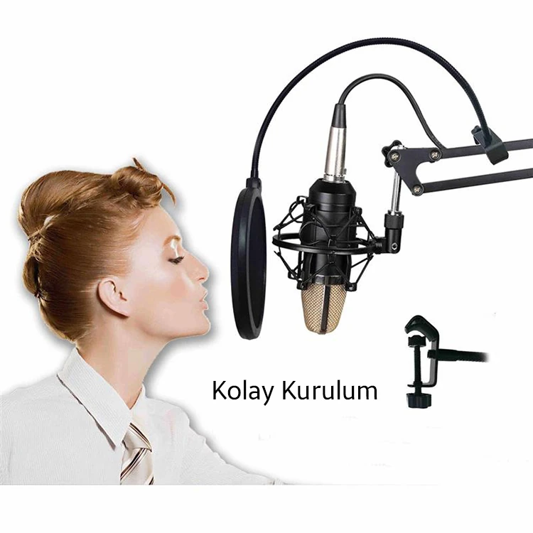 Ally Çift Katman Stüdyo İçin Mikrofon Pop Filtre Youtuber-(5775)