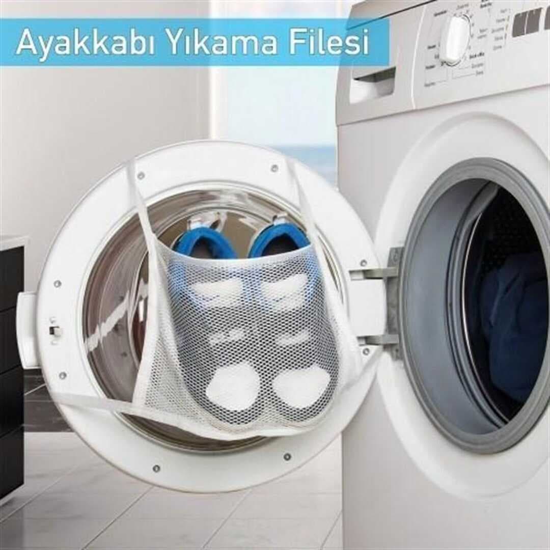 Pratik Çamaşır Makinesi Kapağa Bağlamalı Ayakkabı Yıkama Filesi (5430)