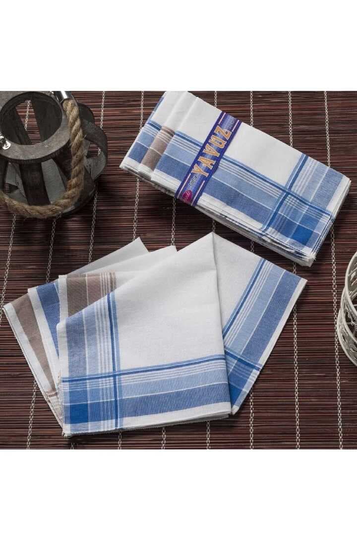 Yavuz Kutulu 39x39 cm Kumaş 12 Adet Mendil YM 02