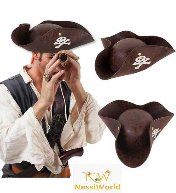 Kaptan Jack Korsan Şapkası Vinleks Deri Denizci Korsan Şapkası