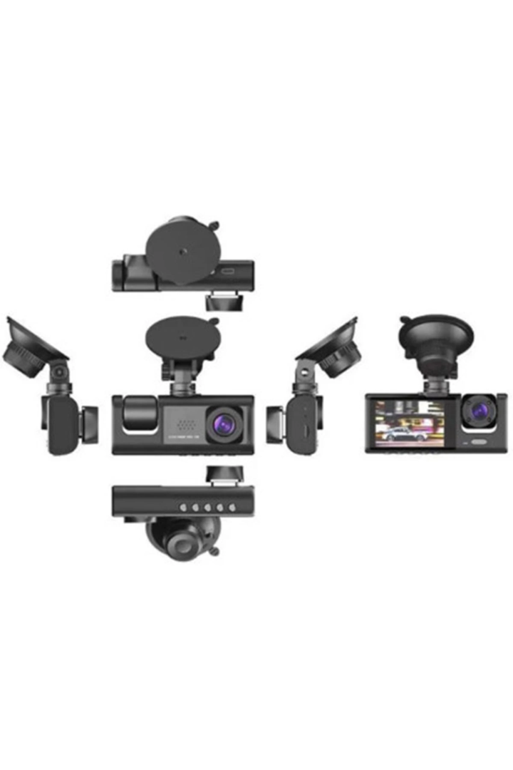 Araç İçi 1080p 3 Kameralı Lcd Ekranlı Gece Görüşlü , G-sensör , Geri Görüş Kamera