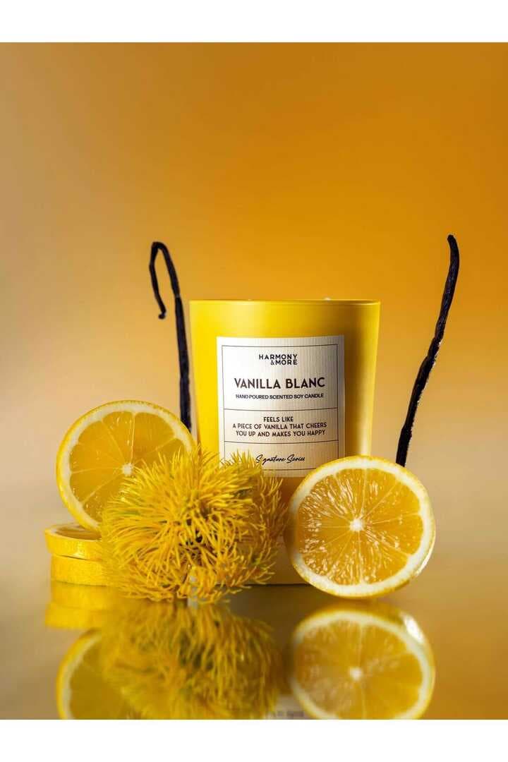 Vanilya ve Limon Kokulu Mum, Hediyelik Mum, Kokulu Mum, 300 Gr.