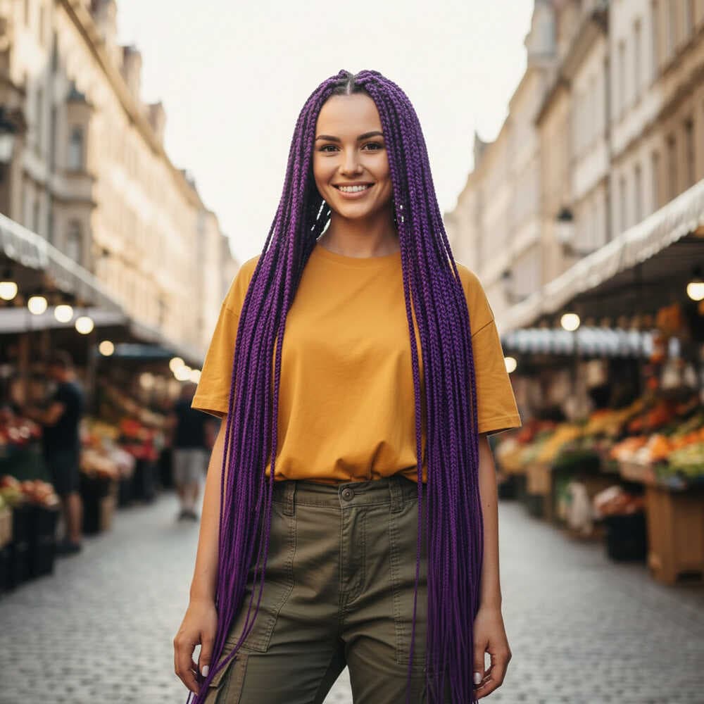 Afrika Örgüsü Ve Rasta İçin Sentetik Saç / Küllü Mor