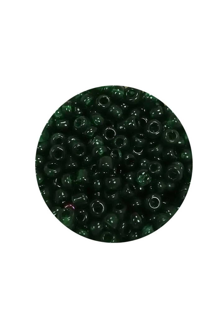 Dökme Cam Kum Boncuk (8/0) 3 mm - 60 Gram - Şeffaf Koyu Yeşil - BNC196
