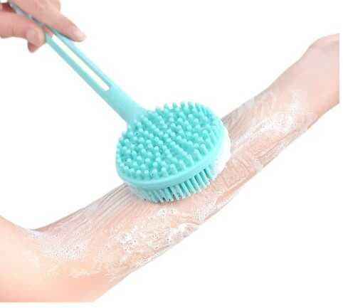 Çift Taraflı Silikon Uzun Saplı  Banyo Fırçası CM-331