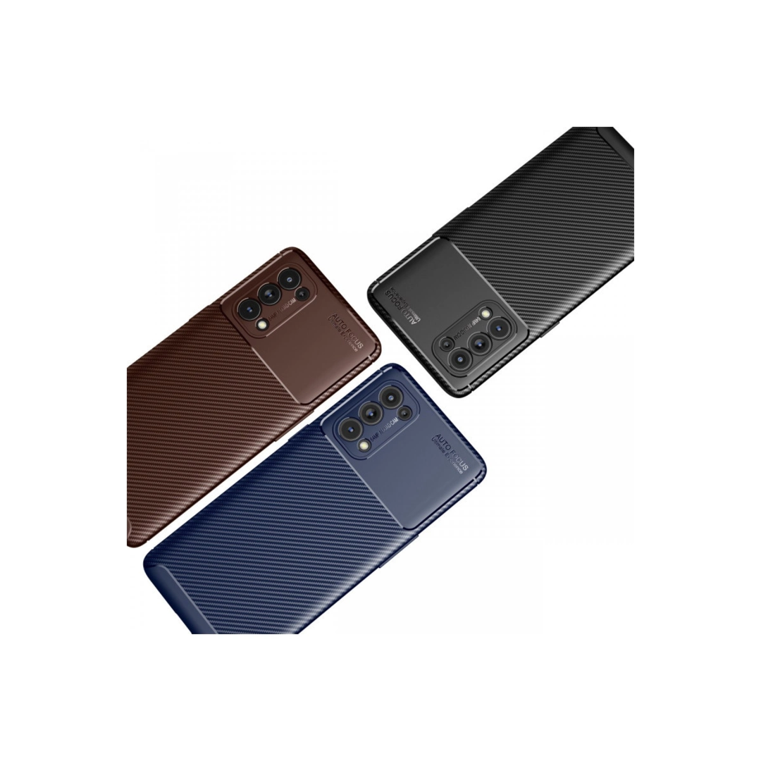 Oppo Reno 5 Pro Kılıf Auto Focus Karbon Kapak - Siyah