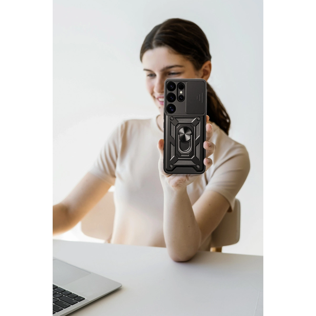 Samsung Galaxy S26 Ultra Pars Lens Yüzüklü Silikon - Lacivert