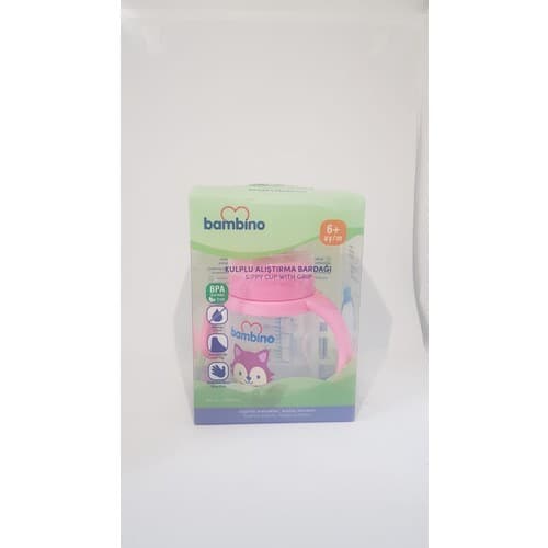 Bambino Kulplu Alıştırma Bardağı Pembe 180 ML