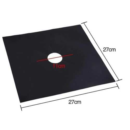 Ocak Koruyucu Folyo Yanmaz Yapışmaz 4'lü Set Siyah Renk